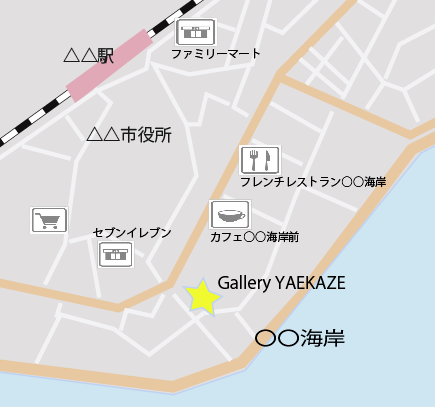 Gallery YAELKAZEまでの案内図