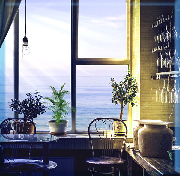 カフェ窓